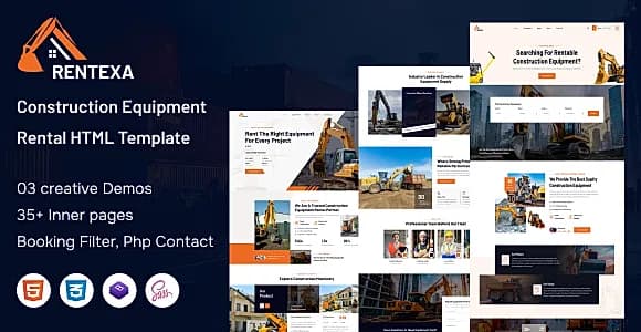 Rentexa | Construction Equipment Rental HTML5 Template