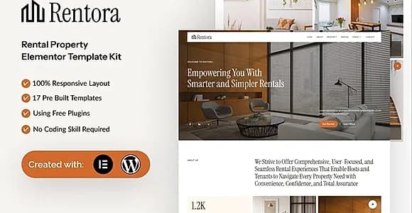 Rentora - Rental Property Elementor Template Kit