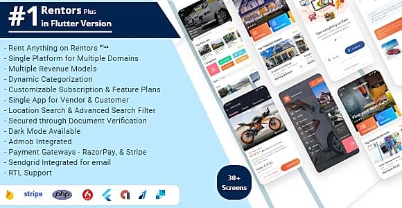 Rentors Plus- Universal Flutter App For Renting and Hiring