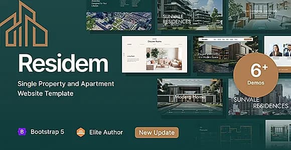 Residem - Single Property and Apartment Website Template
