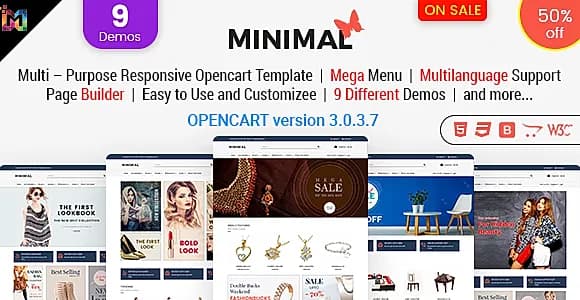 Responsive OpenCart 3 Theme Template - Minimal Fashion & Jewelry Store