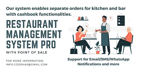 Restaurant POS Pro - Restaurant management system with kitchen and bar display