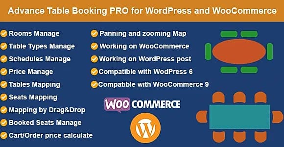 Restaurant Reservation - Table Booking with Seat Reservation for WooCommerce