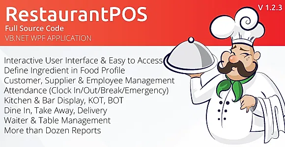 RestaurantPOS - VB.NET WPF Application With Free ASP.NET Web extension