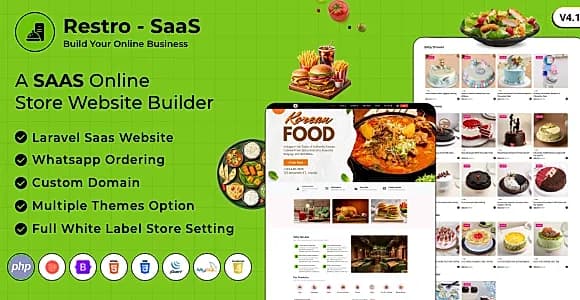 Restro SaaS - Multi Restaurant Online WhatsApp Food Ordering  System