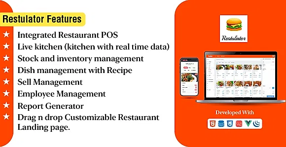 Restulator - Restaurant Management System with integrated POS in Laravel