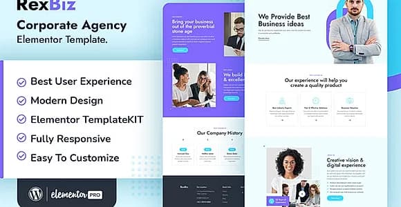 Rexbiz – Corporate Agency Elementor Template Kit