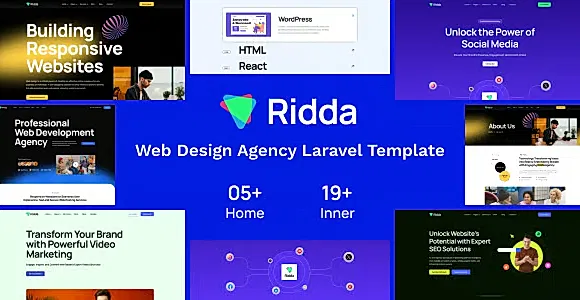 Ridda - Web Design Agency Laravel Template