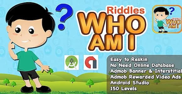 Riddle Who Am I + Best Kids Quiz App + Ready For Publish + Android