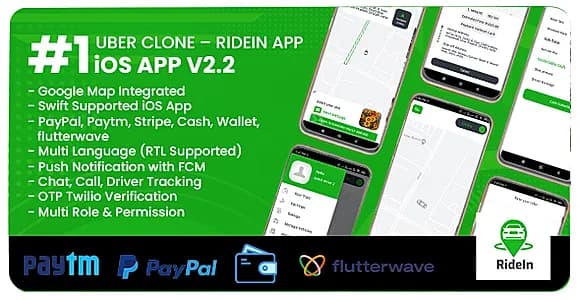 RideIn Taxi App- iOS Taxi Booking App