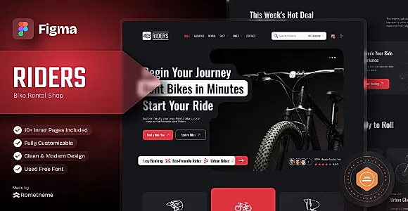 Riders - Bike Rental Shop Figma Template