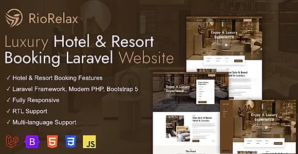 RioRelax - Laravel Luxury Hotel & Resort Booking Website