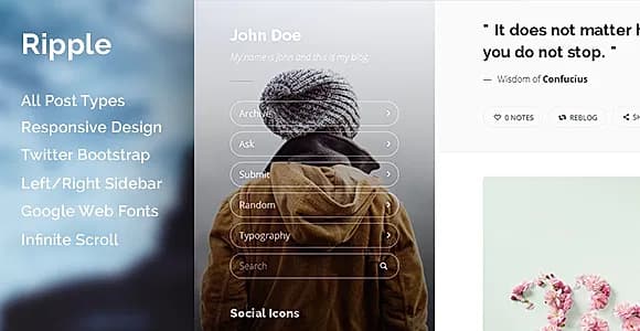 Ripple - Content Focus Tumblr Theme