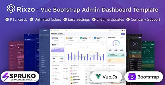 Rixzo - Bootstrap Vue Admin Dashboard Template