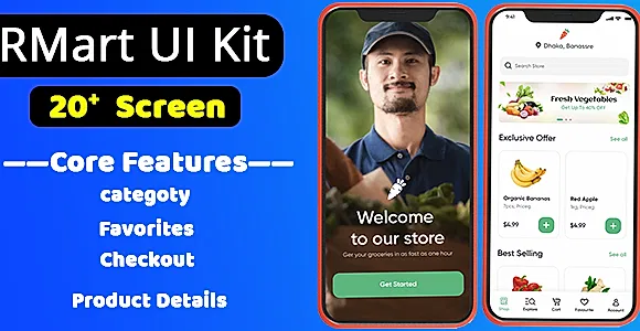 RMart-Grocery & Vegetables Flutter App  UI KIT | Flutter 2.0 Template