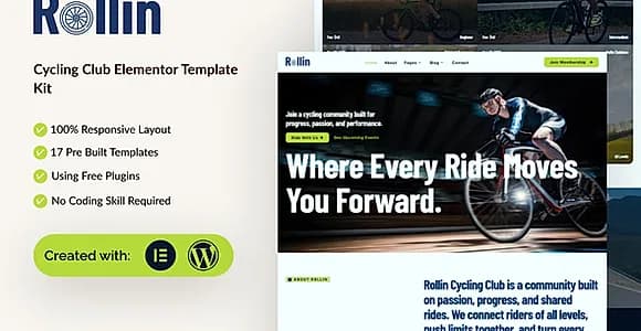 Rollin - Cycling Club Elementor Template Kit