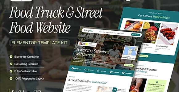 RollingBites - Food Truck & Street Food Elementor Pro Template Kit