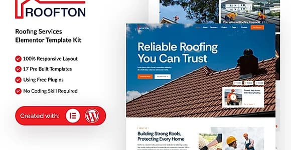 Roofton - Roofing Services Elementor Template Kit