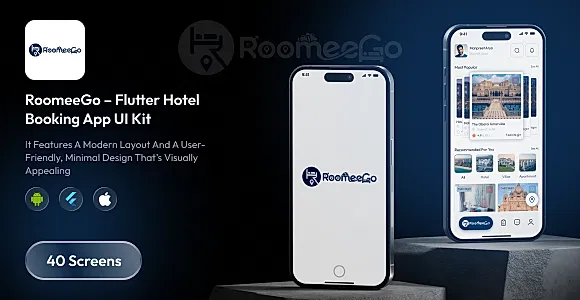 RoomeeGo – Hotel, Villa & Apartment Booking Flutter UI Kit (Modern & Minimal, 40 Screens)