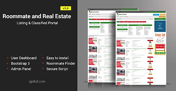Roommate and Real Estate Listing Classified Responsive Web Application