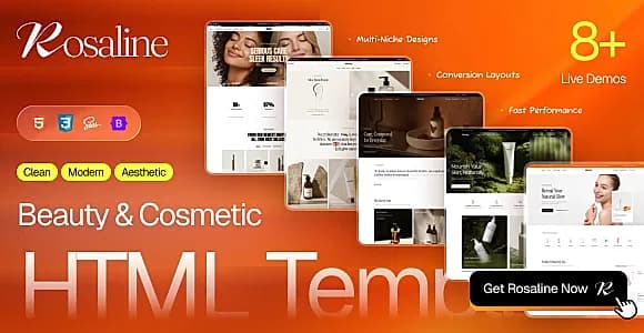Rosaline - Beauty & Cosmetic eCommerce HTML Template