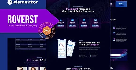 Roverst - Online Investment & Company Elementor Template Kit