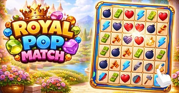 Royal Pop Match – HTML5 Tile-Matching Puzzle