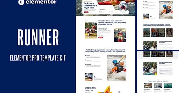 Runner - Kayak Water Sport Elementor Pro Template Kit