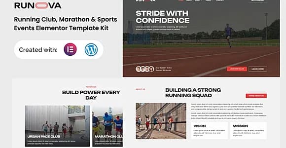 Runova - Marathon & Sports Events Running Club Elementor Template Kit