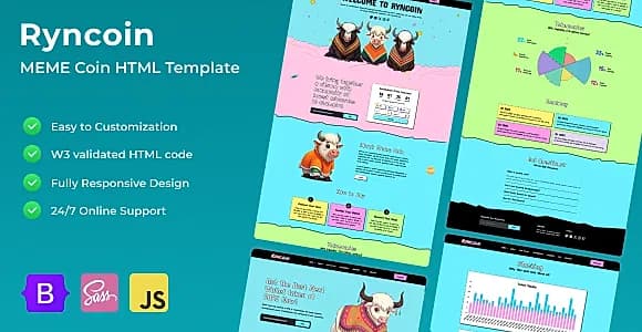Ryncoin - Meme Ico Coin Bootstrap Template