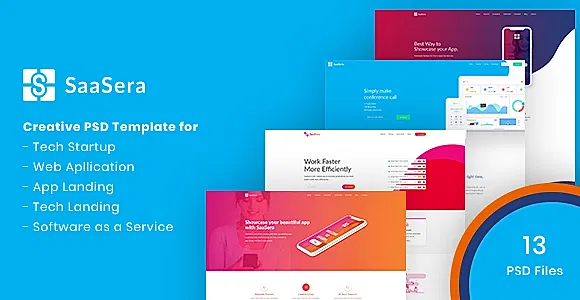 SaaSera - Startup/ Web Application/ Software as a Service PSD Template
