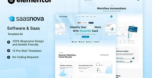 SaaSNova - Software & Saas Elementor Template Kit