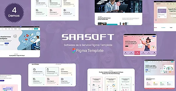 SaaSoft - Startup & SaaS Website Figma Template