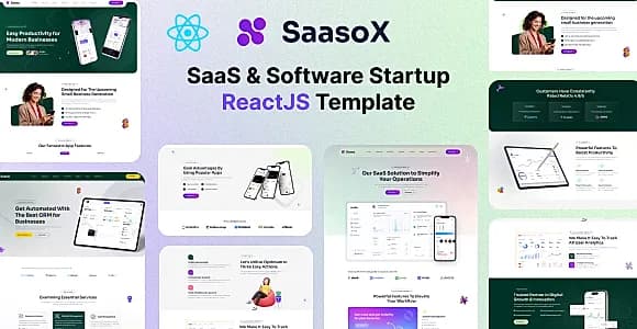 SaasoX - SaaS & Software App Landing ReactJs Template