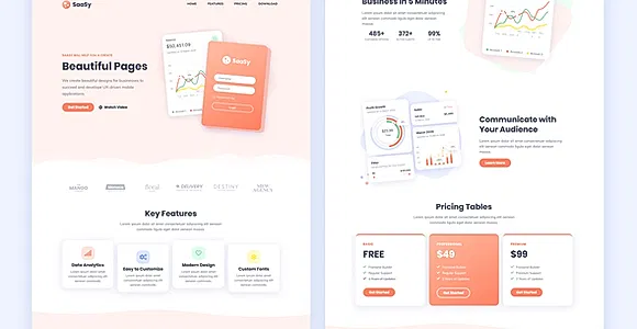 SaaSy - SaaS & App Landing Page Template Kit