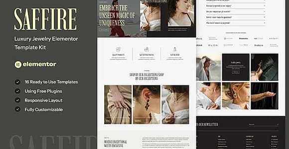 Saffire - Luxury Jewelry Elementor Template Kit
