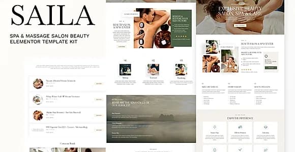 Saila - Spa & Massage Salon Beauty Elementor Template Kit
