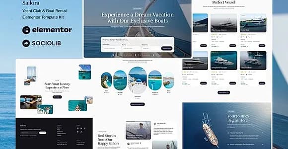 Sailora - Yacht Club & Boat Rental Elementor Template Kit