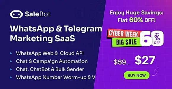 SaleBot - WhatsApp And Telegram Marketing SaaS - ChatBot & Bulk Sender