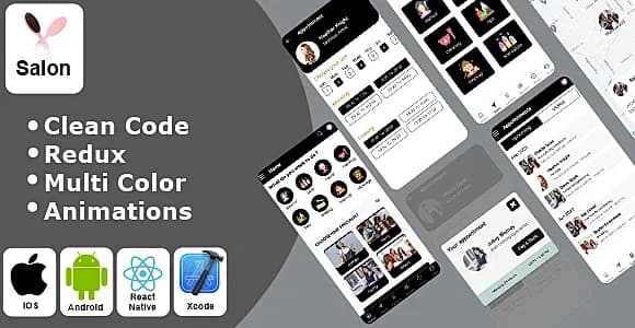 Salon App - Salon Appointments booking App React Native iOS/Android App Template