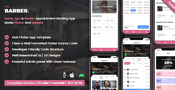Salon Booking Management System With Mobile App using Flutter