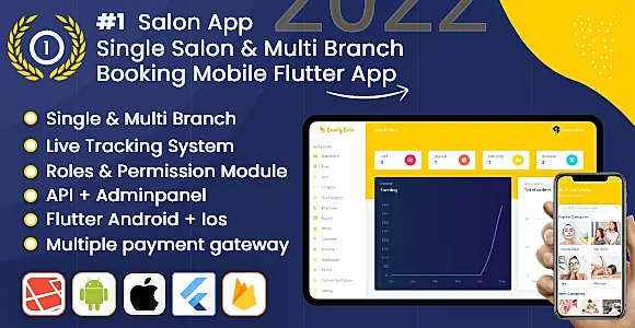 Salon, Spa, Massage Appointment Flutter App with Admin Panel - Beautybelle