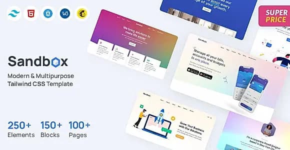 Sandbox - Tailwind CSS Modern & Multipurpose Template