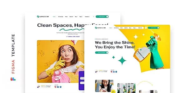 Saniclean – Cleaning Agency Template for Figma