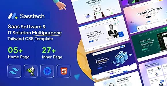 SassTech | SaaS & AI Startup Software Tailwind Template