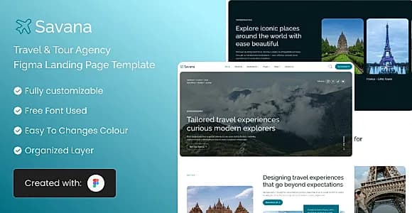 Savana - Travel & Tour Agency Figma Landing Page Template