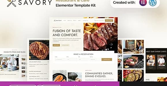 Savory - Restaurant & Cafe Elementor Template Kit