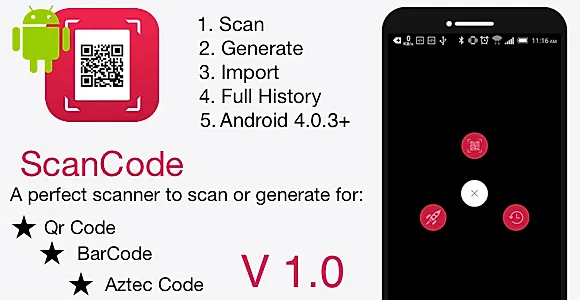 ScanCode | Android QR Code and Barcode features Application (Admob)