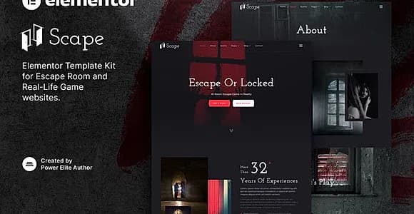 Scape – Real-Life Escape Room Game Elementor Template Kit