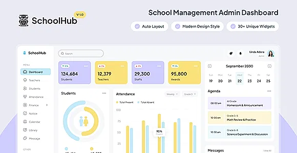 SchoolHub - School Management Dashboard Figma Template